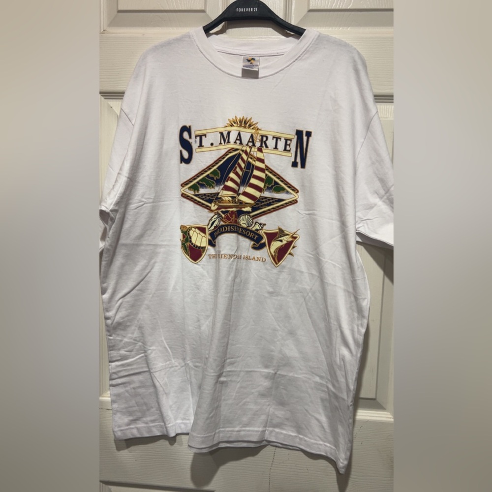 VTG St Maarten Paradise Resort white t-shirt Size XXL #islandvibes #summer